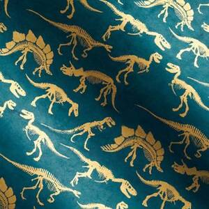 Gold Dinosaurs on Navy Handmade Paper