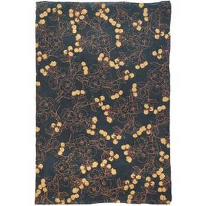 Hand Drawn Copper Floral Navy Handmade Paper