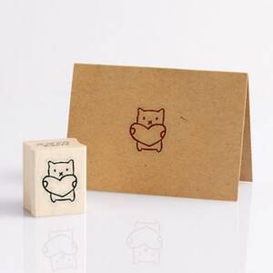 Bear with Heart Rubber Stamp
