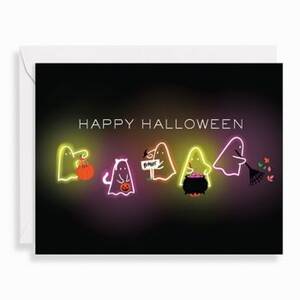 Glowing Ghosts Halloween Card