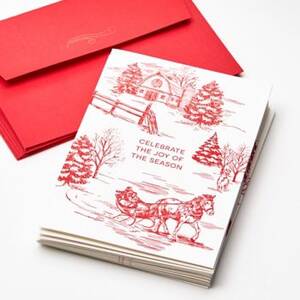 Winter Toile Holiday Card Set