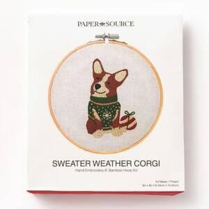 Sweater Weather Corgi Embroidery Kit