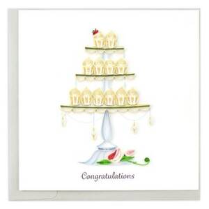 Quilling Cupcake Tower Wedding Card
