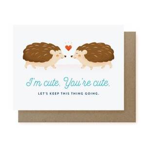 Cute Hedgehogs Valentine Card