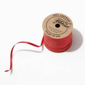 Skinny Red & Gold Cotton Ribbon