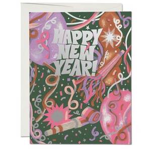Balloons & Streamers New Year Card
