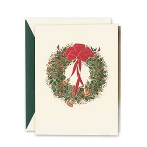 Engraved Wreath Holiday Card Set