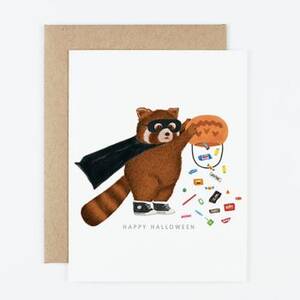 Red Panda Halloween Card