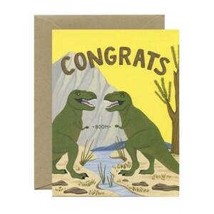 Dino Fist Bump Congratulations Card