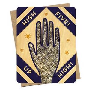 High Five Wooden Greeting Card
