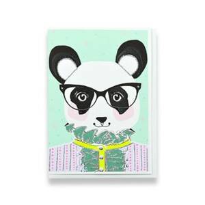 Glitter Classy Panda Greeting Card