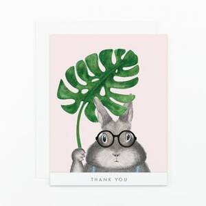 Leaf Bunny Thank You Card
