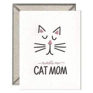 #1 Cat Mom Greeting Card