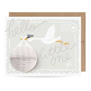Stork Delivery Puff Baby Card