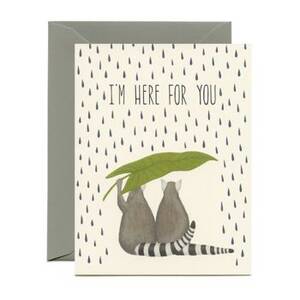 Here For You Lemur Sympathy Card