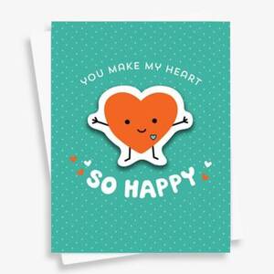 Happy Heart Sticker Greeting Card