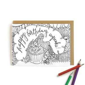 Cupcake Color In Birthday Card