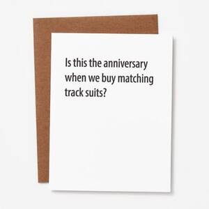 Matching Track Suits Anniversary Card