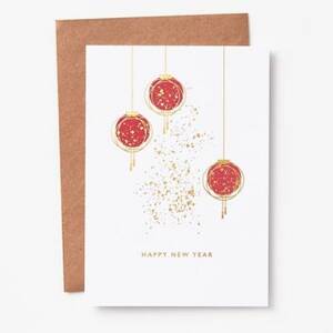 Gold Foil Lanterns New Year Card