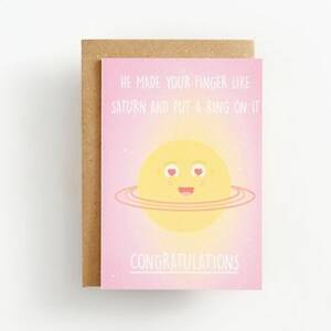Saturn Ring on It Engagement Card