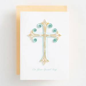 Quilling On Your Special Day Cross Card