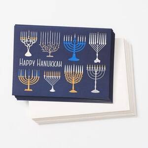 Menorahs Happy Hanukkah Card Set
