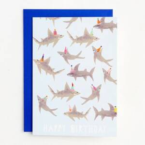 Party Sharks Birthday Card