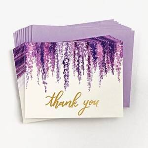 Lavender Wisteria Thank You Card Set