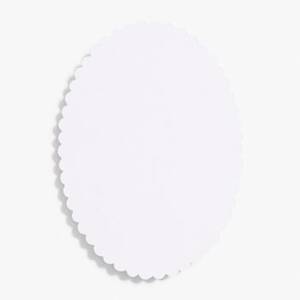 Scallop 4 Bar Pure White Oval Cards