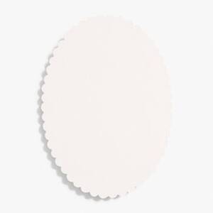 Scallop 4 Bar Superfine White Oval Cards