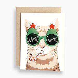 Merry Merry Cat Christmas Card