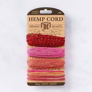 Red &amp; Pink Metallic Hemp Cord