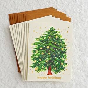 Starry Tree Happy Holidays Card Set