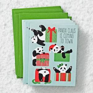 Panda Claus Holiday Card Set