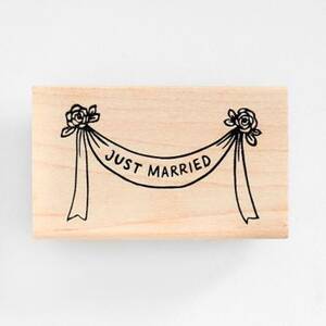 Just Married Banner Stamp