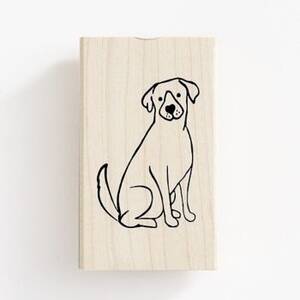 Dog Sitting Rubber Stamp