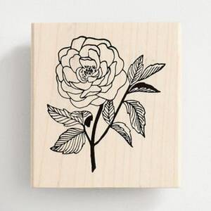 Rose with Stem Rubber Stamp
