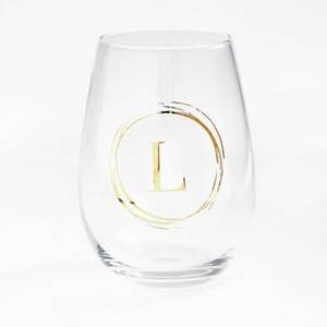 Monogrammed Wine Glass L