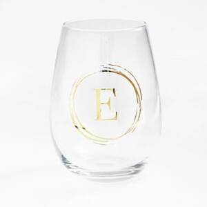 Monogrammed Wine Glass E