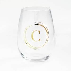 Monogrammed Wine Glass C