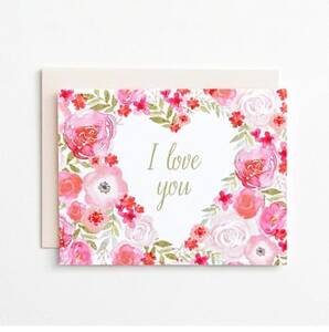 Floral Heart Love Greeting Card