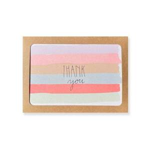 Watercolor Stripes Thank You Card Set