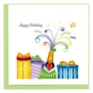 Quilling Champagne Birthday Card