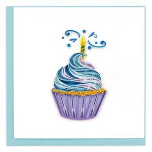 Quilling Purple Cupcake Birthday Card