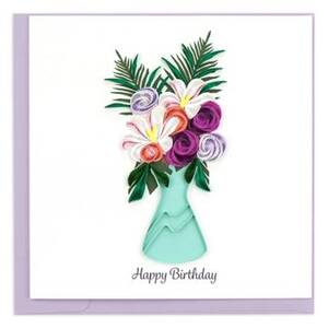 Quilling Flower Vase Birthday Card