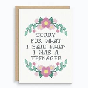 Sorry Cross Stitch Mother's Day Card