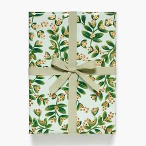 Mistletoe Mint Wrapping Paper
