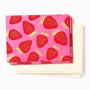 Bright Strawberries Fine Paper Stationery Set