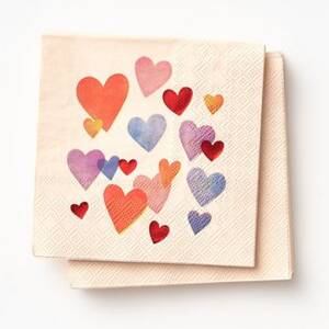 Painted Hearts Cocktail Napkins