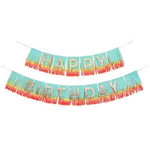 Rainbow Happy Birthday Fringe Banner